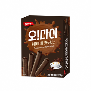 [韓麗國際]歐邁福捲心酥120g(香草牛奶/卡布奇諾)