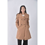 (M) united colors of benetton排扣棕色綁帶外套二手衣, , large