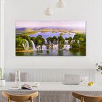 【御畫房】天瀑 國家一級畫師手繪油畫60×120cm(VF-118), , large