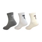 【D&G KIDS】蝴蝶結童襪<中灰,17-21cm>D600 短襪 襪子, , large