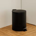 【H&R安室家】簡約風磨砂腳踏式垃圾桶5L-黑PBL95A, , large