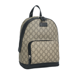 GUCCI GG Supreme 塗層帆布及皮革小型拉鍊後背包/烏木色/黑色, , large