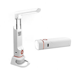 【GREENON】二合一創意折疊檯燈(手電筒+LED閱讀燈) 手機架 USB充電式 現代簡約風
