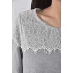 (S) 【依庭私服】cumar質感圓領灰色長袖上衣二手衣, , large