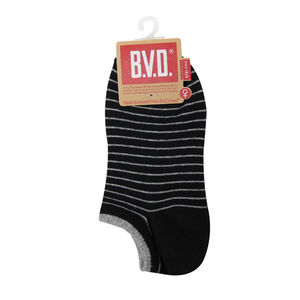 BVD舒適條紋女踝襪(黑)