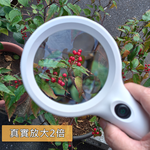 [Hamlet] 樂鑑系列 2倍&4倍/4D/86mm 環形光&UV照明閱讀用手持放大鏡  N429, , large