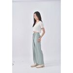 (M) 高腰休閒綠色長褲二手衣, , large