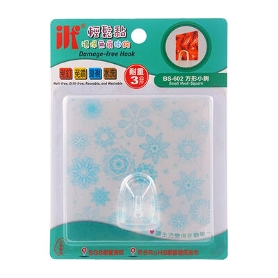 輕鬆黏環保無痕方形小鉤-花色隨機出貨