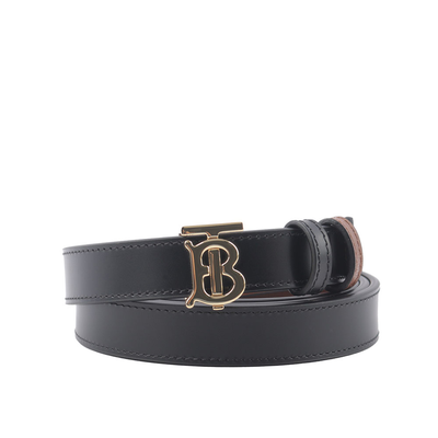 BURBERRY TB Logo 小牛皮寬2cm皮帶 L /黑色