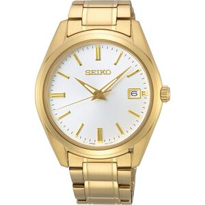 SEIKO 精工 CS 時尚石英手錶(SUR314P1)-金/39mm