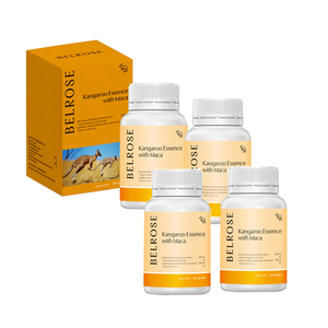 【澳洲澳倍美Belrose-即期品】頂級袋鼠精+ 馬卡膠囊-2026年5月31日到期(4入組  30顆/瓶)