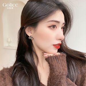 【Gulicc 】古莉可 耳環 韓國復古豹紋小愛心耳釘