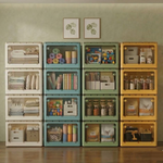 【AOTTO】72L升級加厚款五開門可疊加折疊收納箱-藍色4入(AL-260B), , large