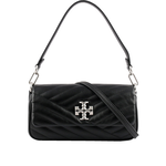 TORY BURCH Kira 銀釦縫線設計翻蓋小款肩背/斜背二用包/黑色, , large