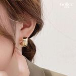 【Gulicc】古莉可 耳環 不規則金屬感C型耳環, , large