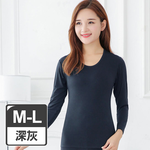 【G+居家】輕磨毛暖暖發熱衣_圓領_女款(內搭衣/保暖衣/薄長袖女上衣/U領/素色長袖上衣), , large