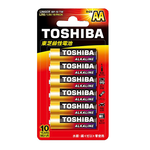 【TOSHIBA東芝】3號AA鹼性電池10入 吊卡裝(1.5V LR6), , large
