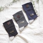 [Kaimei Cotton Industry] 6 pairs set, random and excellent, MIT made in Taiwan, antibacterial and deodorizing bamboo charcoal wide-mouth health socks, striped style, , large