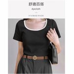 【A&R】十字風格雙面2色用真皮皮帶   卡其色+黑色, , large