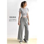 【LOTUS】綿感吸排細坑條羅紋寬褲-2色, , large