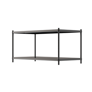 【Y HOUSE】120x60x60 cm two-layer hole-free iron plate storage rack rack iron rack - black paint