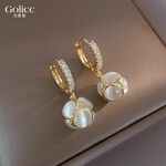 【Gulicc 】古莉可 耳環 貓眼石精緻鑲鑽耳環, , large