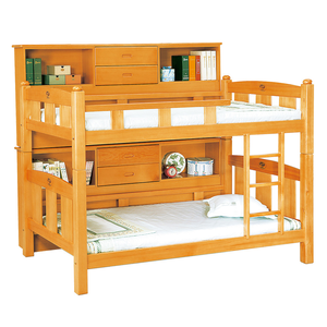 【唯熙傢俱】比特檜木色3.5尺床邊櫃雙層床組