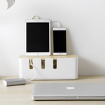 【上手家居】白橡木實木電線收納盒-白橡木色(電線收納/集線盒/充電線收納/整理盒/插座盒/收線盒/線材收納/數據線收納), , large