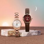 CITIZEN 星辰 XC 鈦 日月顯示光動能電波女錶 EE1004-57A, , large