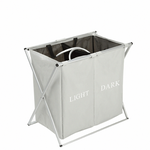 picobello Two-Compartment Clothes Storage Basket - Light Gray, , large