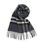 BURBERRY 基本款經典格紋喀什米爾圍巾/暗炭灰色, , large