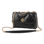 TORY BURCH Kira 納帕皮革鑽石格紋縫線小號二用包/黑色, , large