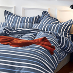 【FOCA】Striped Fashion | Reactive Printed and Dyeed 100% Edelweiss Cotton Six-Piece Cotton Cover Set, , large