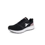 DIADORA迪亞多那 專業避震慢跑女鞋 女運動鞋 慢跑鞋 飛織 高彈 緩震 保護後跟 耐磨 止滑 黑玫瑰金 丈青桃紅, , large