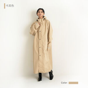純粹本質前開式輕量風雨衣-卡其2XL