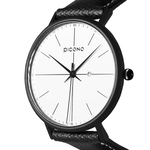 【PICONO】Siempre minimalist black and white leather strap couple watch-Black&White / SI-11101, , large