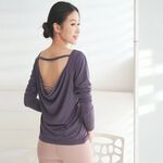 YOGA FLOW Soft(L)Sleeve - 後背優雅垂墜罩衫 - 霧霾藍 Old Navy, , large