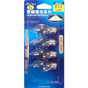 [寶旺旺]朝日電工 2W燈泡清光4入E12 E12-102C-4