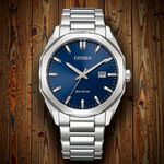 CITIZEN 星辰 光動能八角形經典大三針手錶 送禮推薦-銀x藍/41mm BM7600-81L, , large