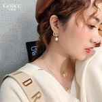 【Gulicc】古莉可 耳環 巴洛克簡約鑲鑽字母珍珠耳環, , large