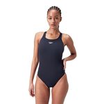 [秉宸] SPEEDO ECO ENDURANCE+ 女運動連身泳裝 耐氯 環保極速乾 深藍 SD813517D740, , large
