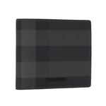 BURBERRY 經典格紋帆布對開零錢袋短夾/炭灰色, , large