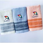 [Kaimei Cotton Industry] 6 in the group, random and excellent, MIT made in Taiwan, umbrella brand, 32 taels of thick pure cotton absorbent towel, embroidered lace (3 colors), , large