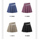 【A&R】顯瘦蜜桃拼色A字運動裙 香鯨藍 - XL, , large