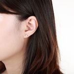 【Angel & Me】彩鑽 3mm瑞士鋯石 單鑽 皇冠  s925 純銀耳環 耳夾 防過敏 生日 畢業 情人節 聖誕節, , large