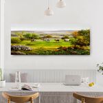 【御畫房】牧牛 國家一級畫師手繪油畫60×120cm(VF-48), , large