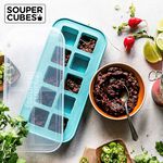 官方直營【Souper Cubes】多功能食品級矽膠保鮮盒10格_湖水綠2入組(30ML/格), , large