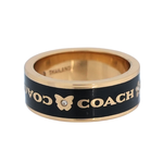 COACH 愛心及星星圖案琺瑯戒指 7號/黑色/金色, , large