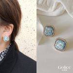 【Gulicc】古莉可 耳環 復古淡藍琥珀貝殼碎片耳環, , large