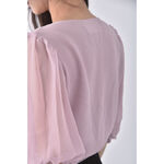 (M) lululalla韓牌質感V領粉色長袖上衣二手衣, , large